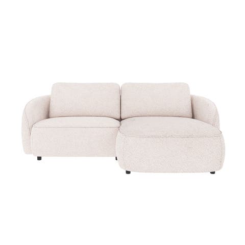 Norris gestoffeerde 3-zits hoekbank wit - rechts - 226 cm