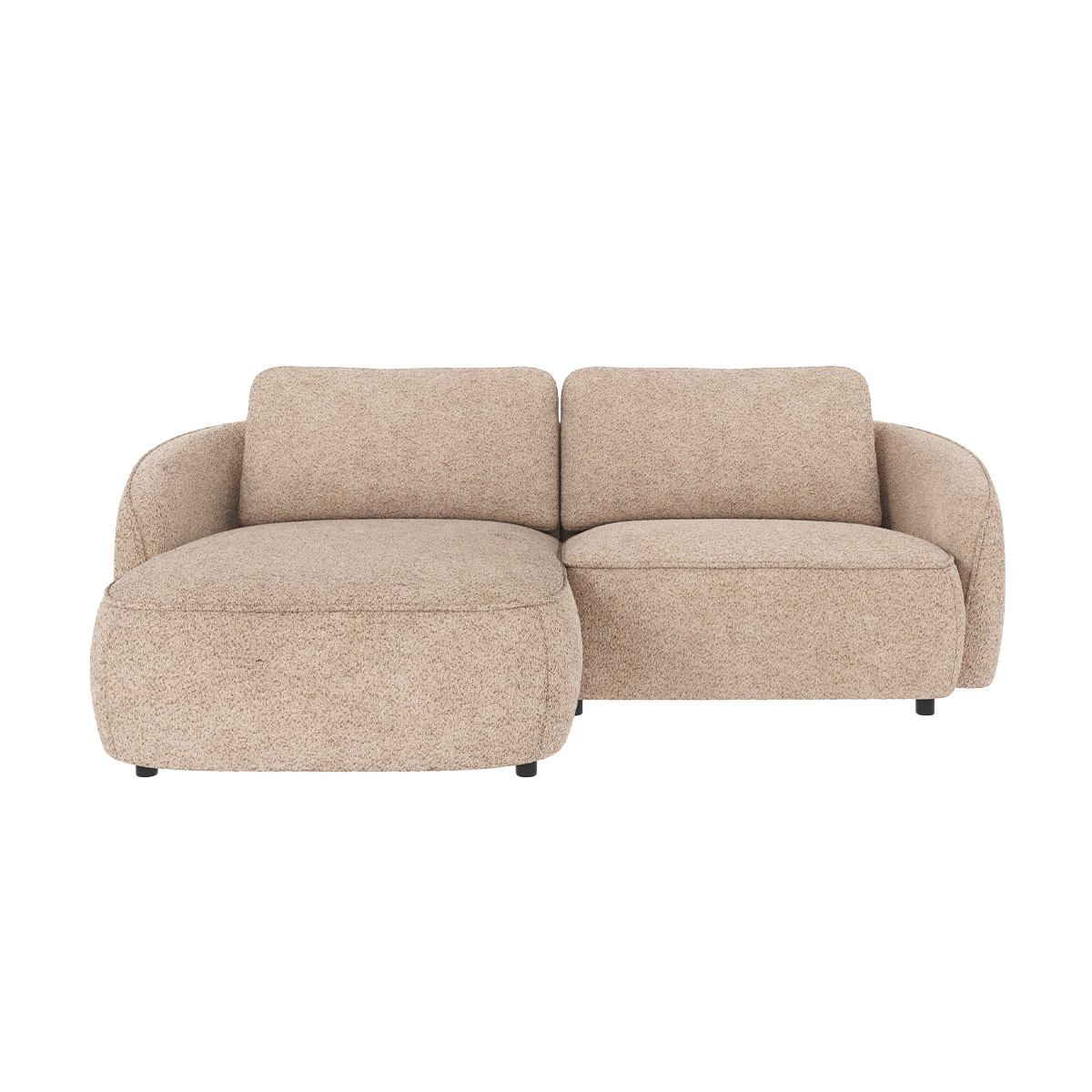 Norris gestoffeerde 3-zits hoekbank beige - links - 226 cm