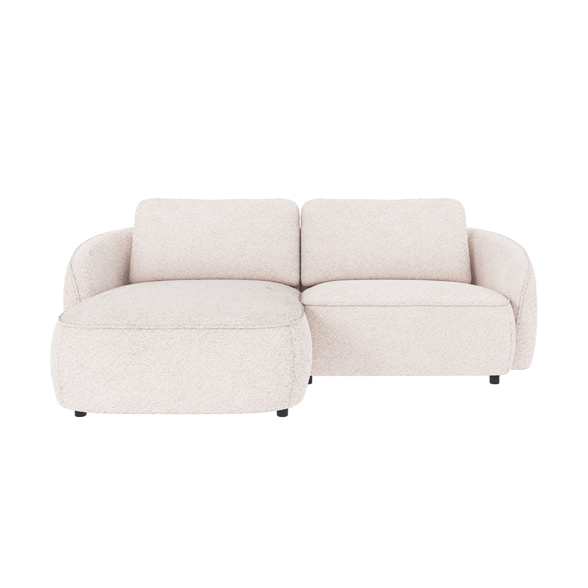 Norris gestoffeerde 3-zits hoekbank wit - links - 226 cm