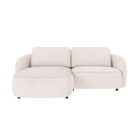 Norris gestoffeerde 3-zits hoekbank wit - links - 226 cm