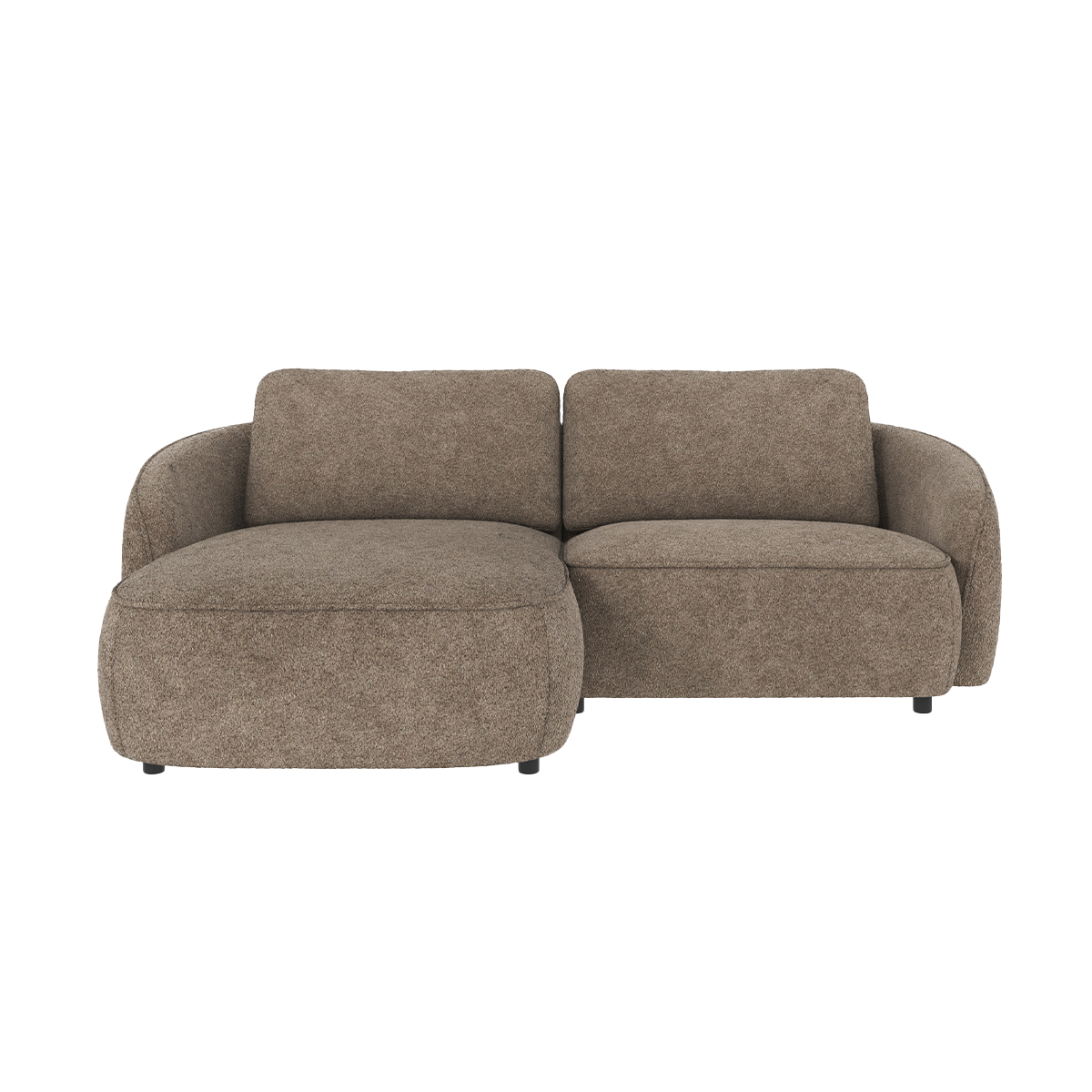 Norris gestoffeerde 3-zits hoekbank bruin - links - 226 cm