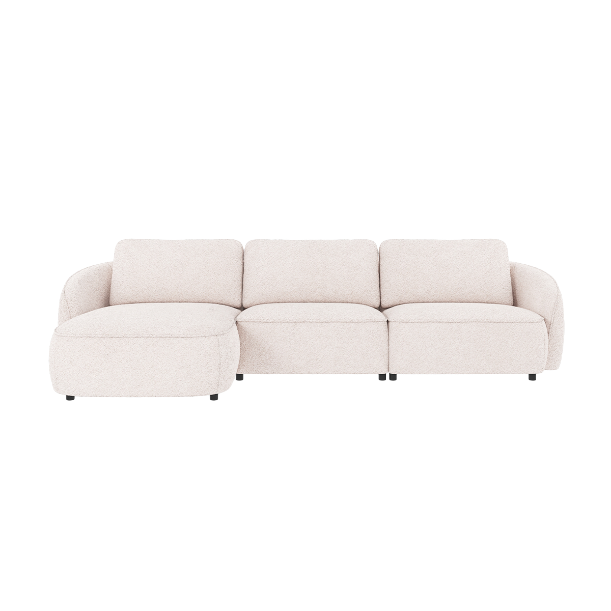 Norris gestoffeerde 4-zits hoekbank wit - links - 319 cm