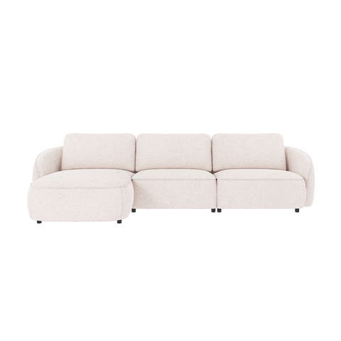 Norris gestoffeerde 4-zits hoekbank wit - links - 319 cm