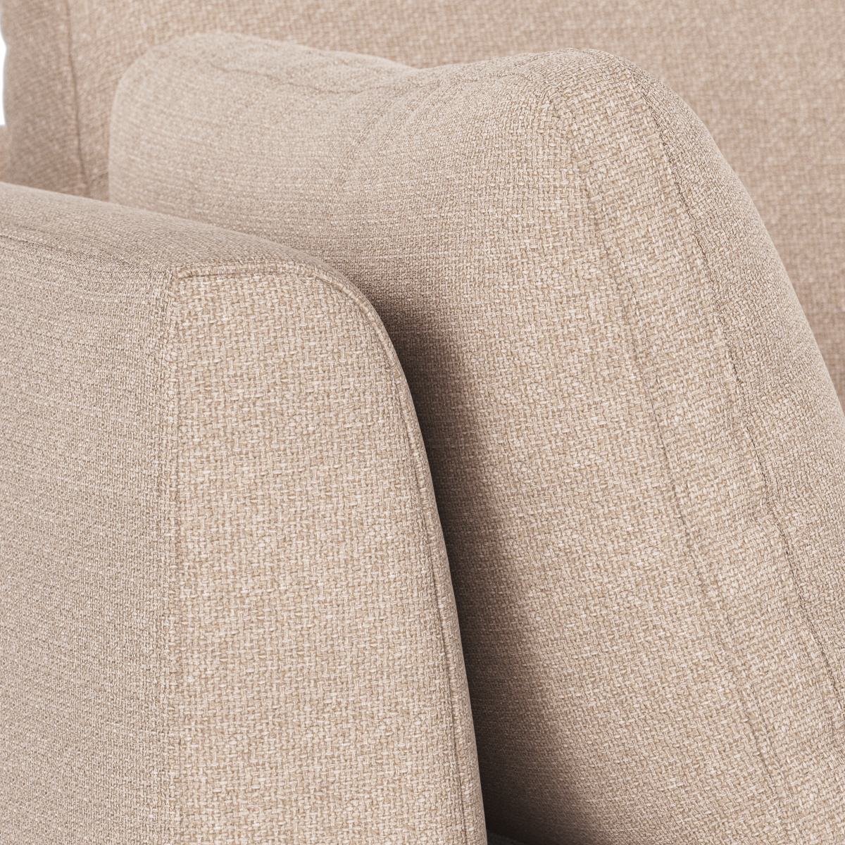 Corwin gestoffeerde 2.5 zitsbank beige - 238 cm - bankstel - stof - zandkleur - scandinavisch