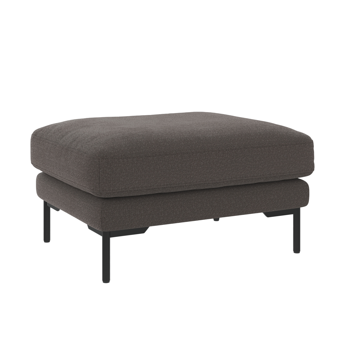 Corwin gestoffeerde hocker antraciet - 84 x 45 cm - poef - bijzettafeltje - stof - zwart - scandinavisch