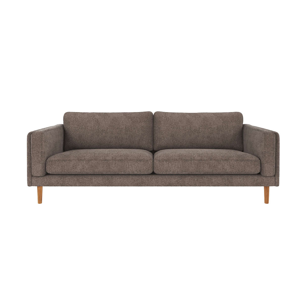 Braden gestoffeerde 3-zitsbank donkergrijs met houten poten - 216 cm