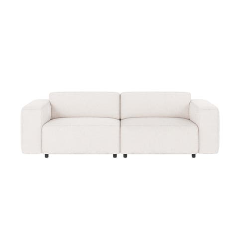 Willard gestoffeerde 3 zitsbank wit - 236 cm