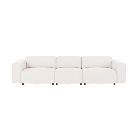 Willard gestoffeerde 4 zitsbank wit - 314 cm