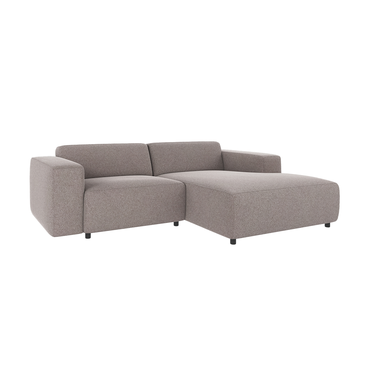 Willard gestoffeerde 3-zits hoekbank grijs - rechts - 234 cm - zitbank - grote - mooie - bankstel - lounge - met chaise longue - stoffen - landelijke - moderne - taupe - zandkleur