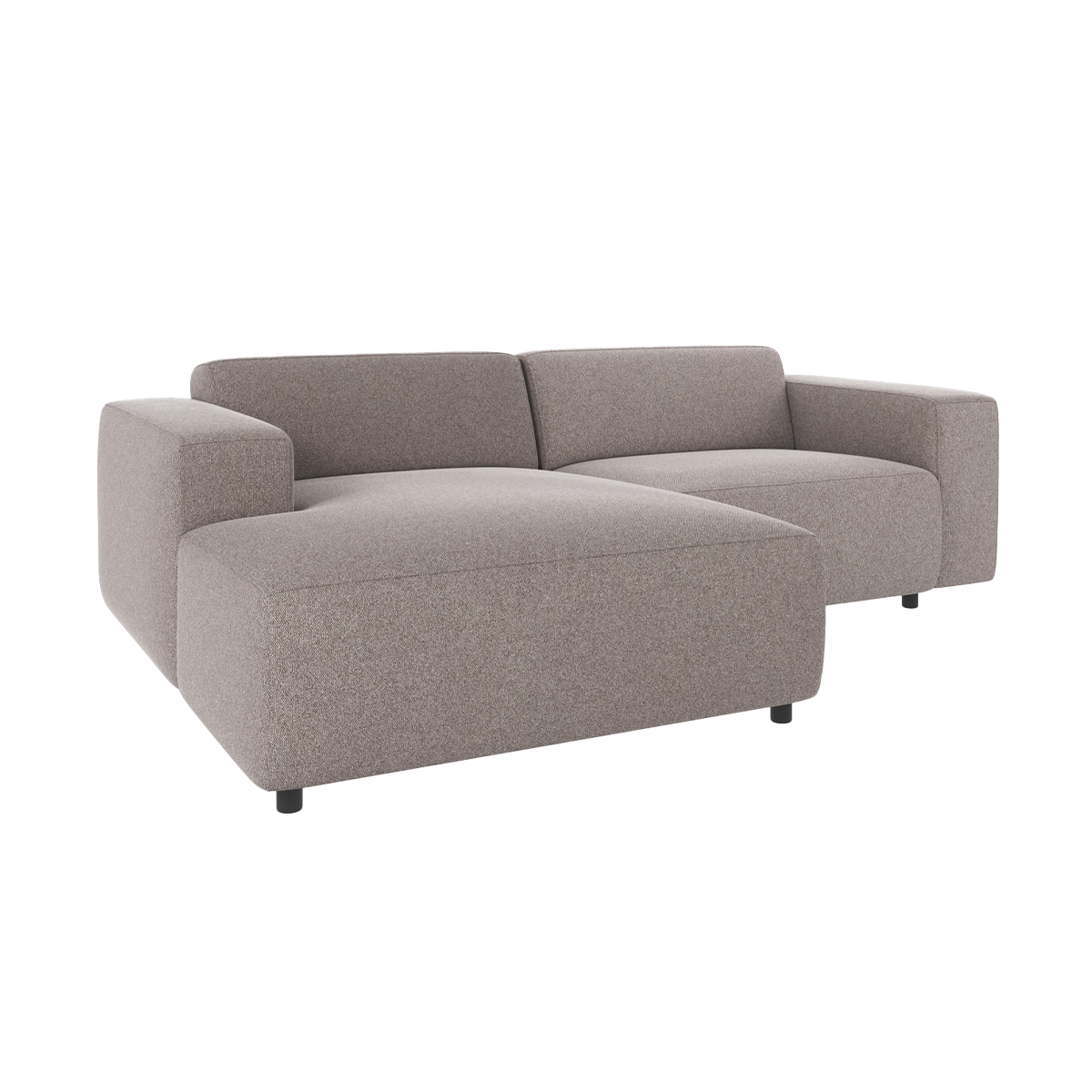 Willard gestoffeerde 3-zits hoekbank grijs - links - 234 cm - zitbank - grote - mooie - bankstel - lounge - met chaise longue - stoffen - landelijke - moderne - taupe - zandkleur