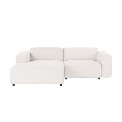 Willard gestoffeerde 3-zits hoekbank wit - links - 234 cm