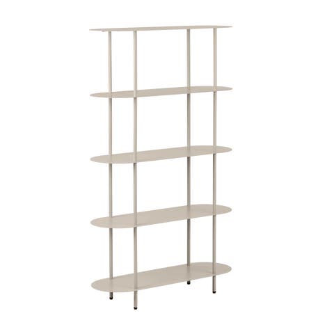 Riana metalen boekenkast beige - 90 x 150 cm