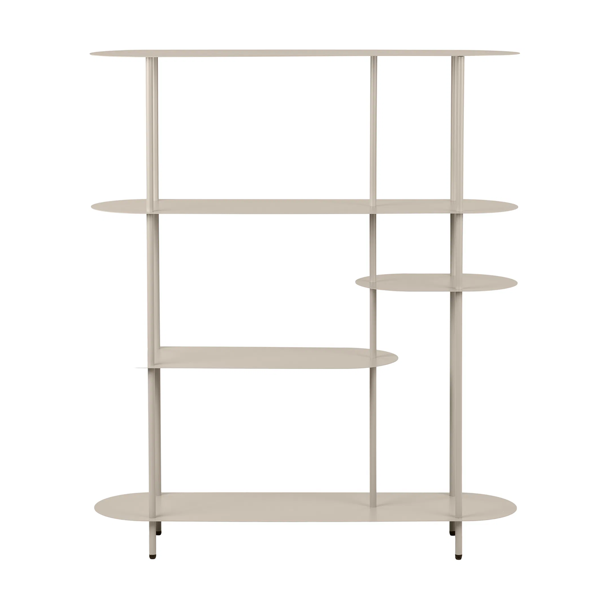 vooraanzicht Riana metalen boekenkast beige - 118 x 139 cm