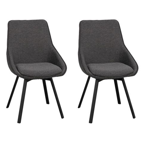 Alison draaibare eetkamerstoel donkergrijs - set van 2