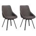 Alison draaibare eetkamerstoel kunstleer donkergrijs - set van 2