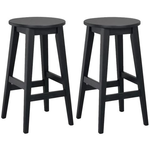 Austin houten barkruk zwart - 65 cm - Set van 2