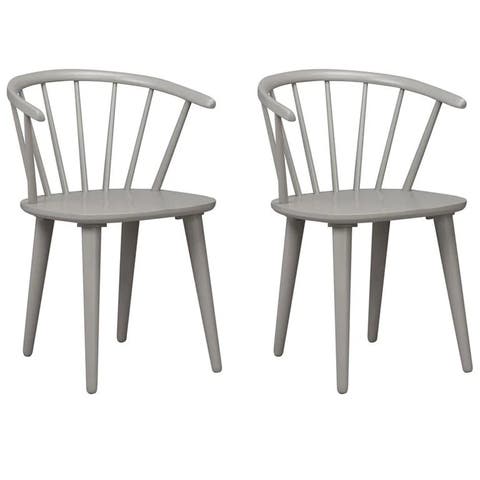 Carmen houten spijlenstoel grijs - set van 2