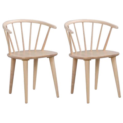 Carmen houten spijlenstoel whitewash - set van 2