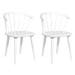 Carmen houten spijlenstoel wit - Set van 2