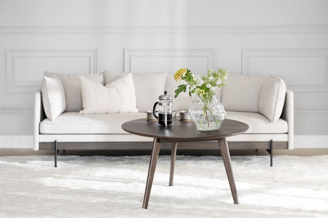 Yumi houten salontafel donker eiken - Ø90 cm - bijzettafel - koffietafel - retro - kleine - japandi - donkerbruine - scandinavisch - woonkamer