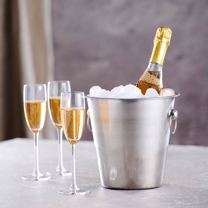 Seb metalen champagne koeler  - wijnkoeler - flessenkoeler - zilver