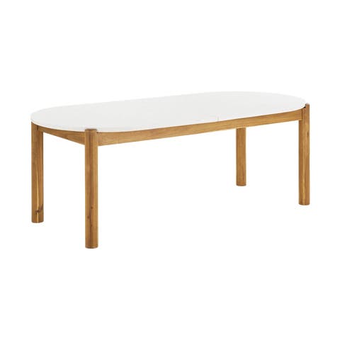 Teresa houten tafel naturel met terazzo blad - 210 x 95 cm