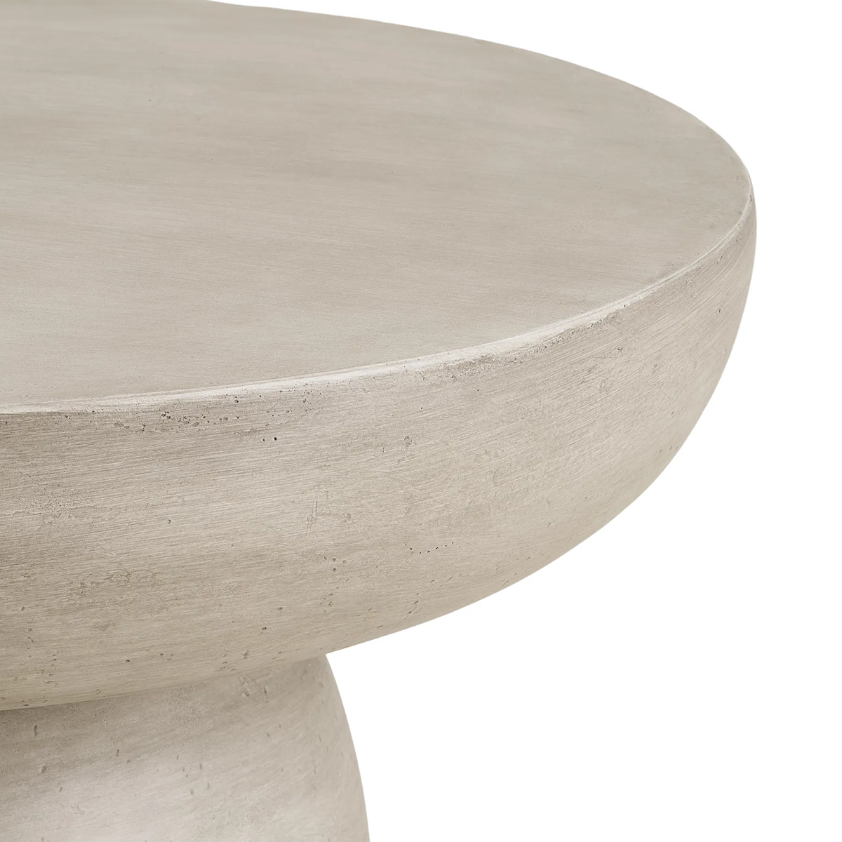 detail van de Tycho fiberclay salontafel grijs - Ø70 x 40 cm