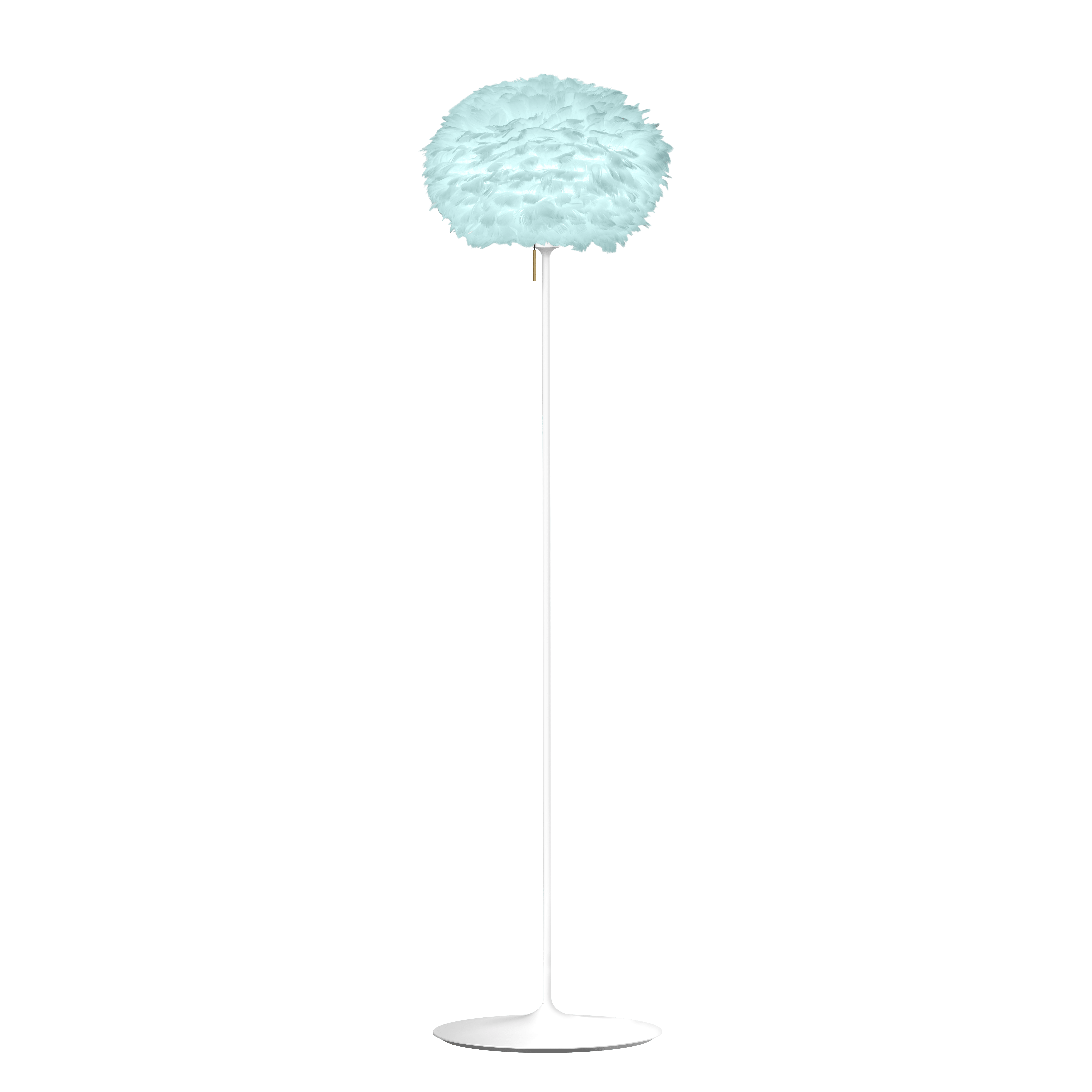 Sante vloerlamp white met Eos light blue medium lampenkap