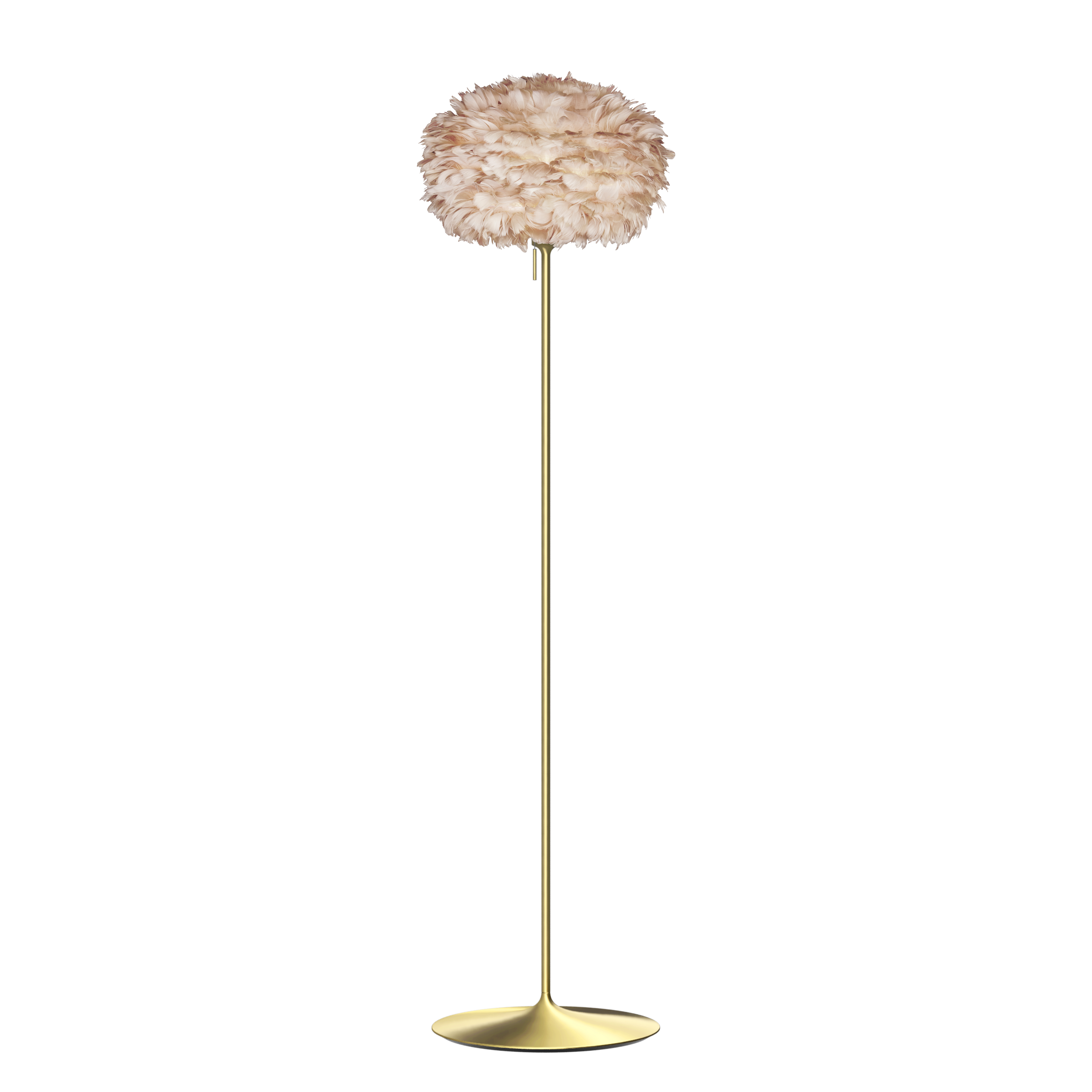 Sante vloerlamp brushed brass met Eos light brown medium lampenkap