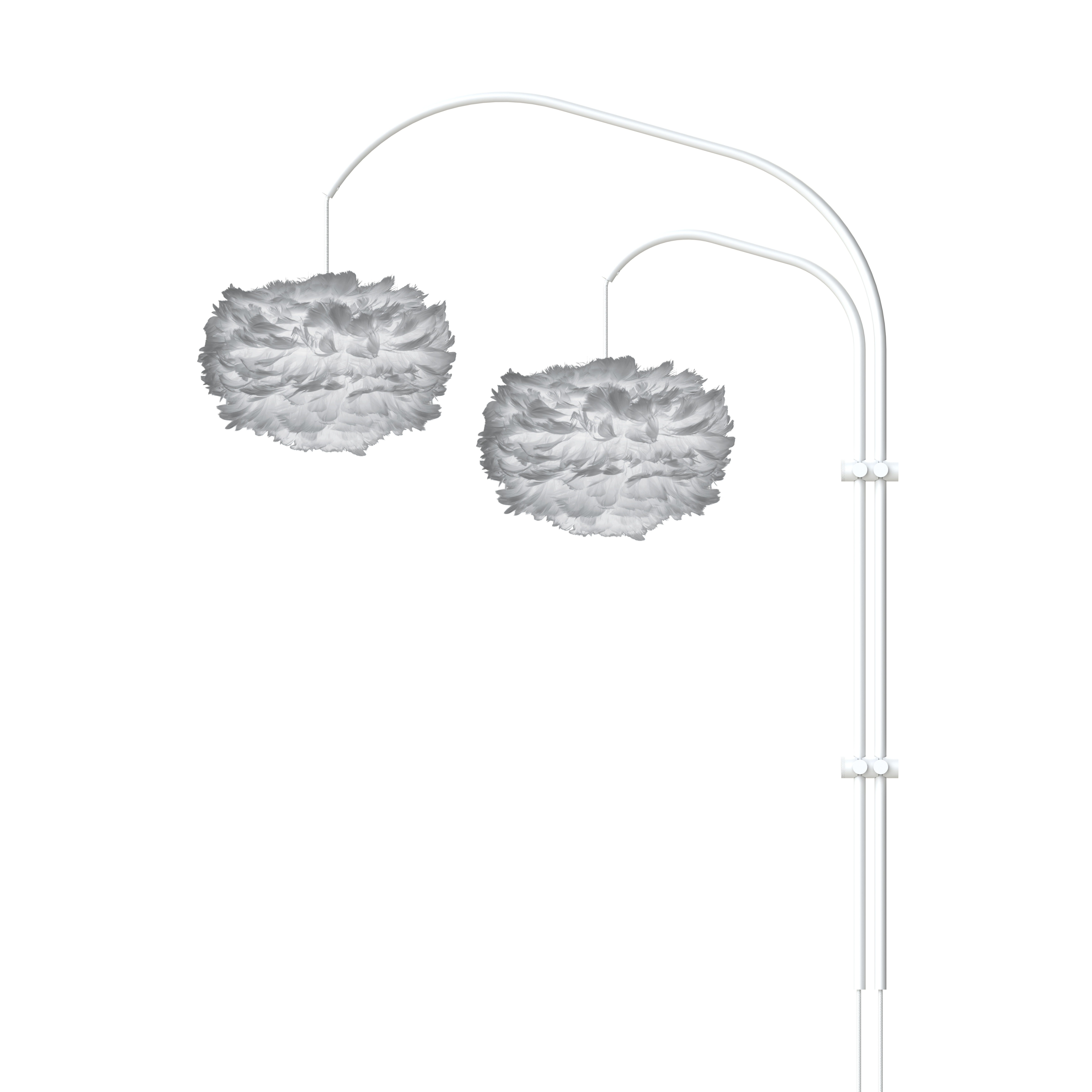 Willow Wall double white wandlamp met eos mini light grey