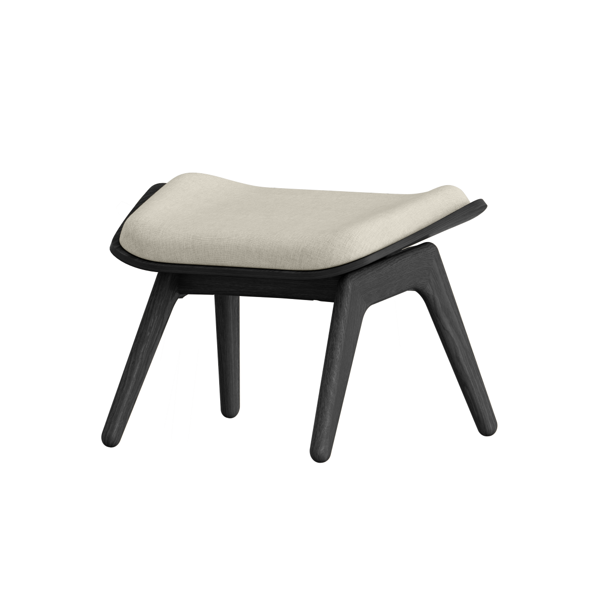 The Reader Ottoman houten voetenbank zwart - White sands