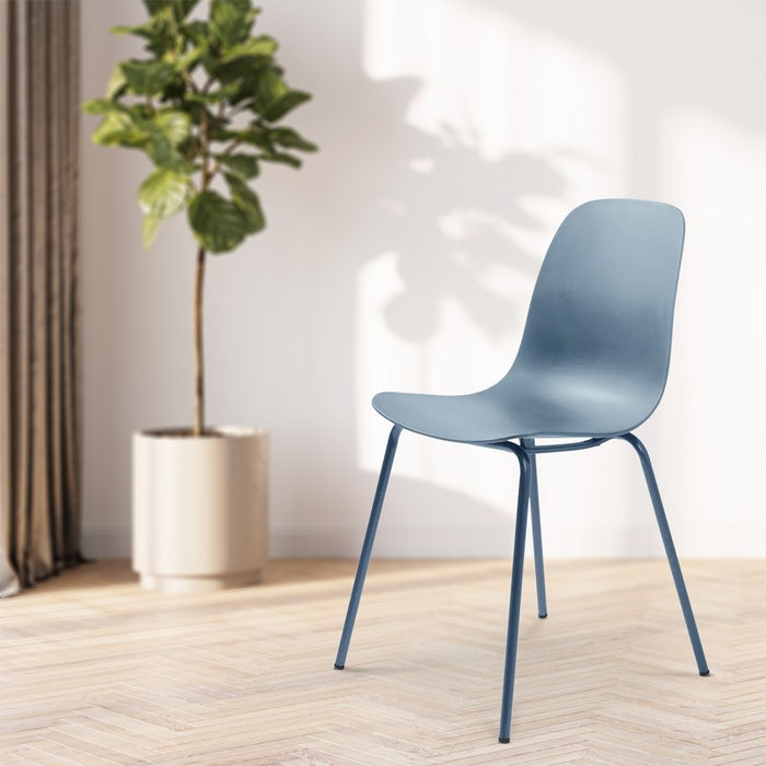 Suus kunststof eetkamerstoel blauw - kuipstoel - stapelstoel