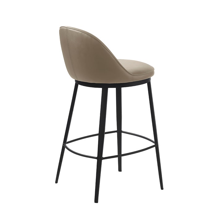 Lou barkruk kunstleer taupe - 68 cm - kookeiland - barstoel - metaal - beige - grijs
