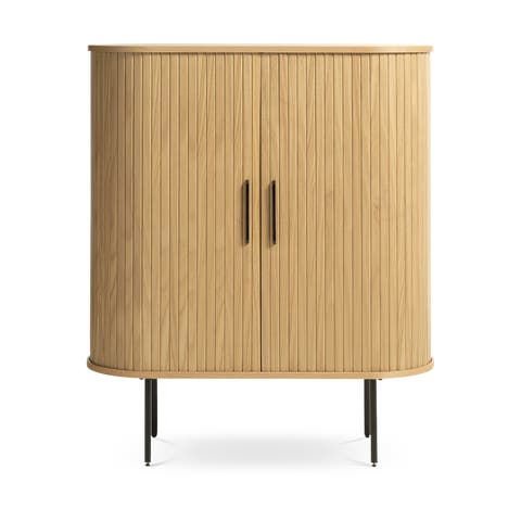 Lenn houten opbergkast naturel - 118 x 100 cm