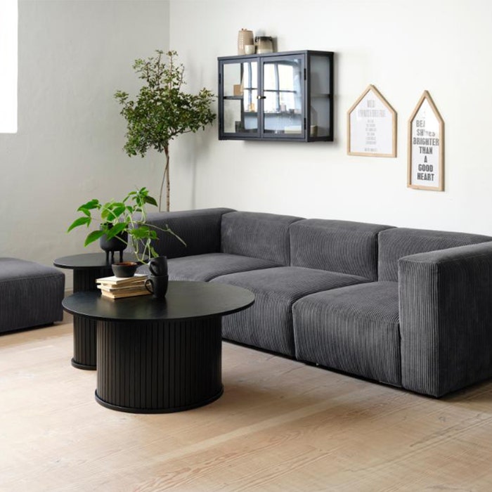 Lenn houten salontafel zwart eiken - Ø90 cm - koffietafel - bijzettafel - tafeltje - eiken - scandinavisch - modern