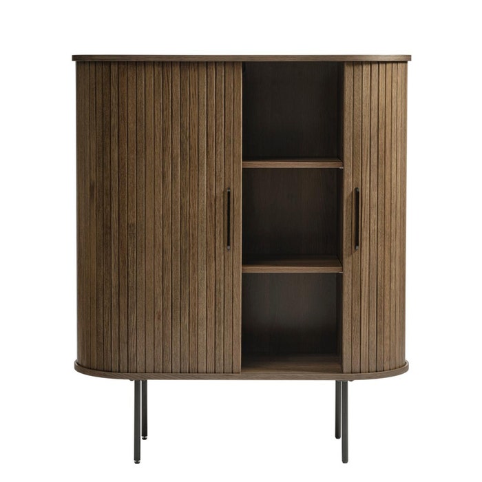 Lenn houten opbergkast gerookt eiken - 118 x 100 cm - opbergkast - woonkamer - scandinavisch - modern - 100 cm breed - japandi