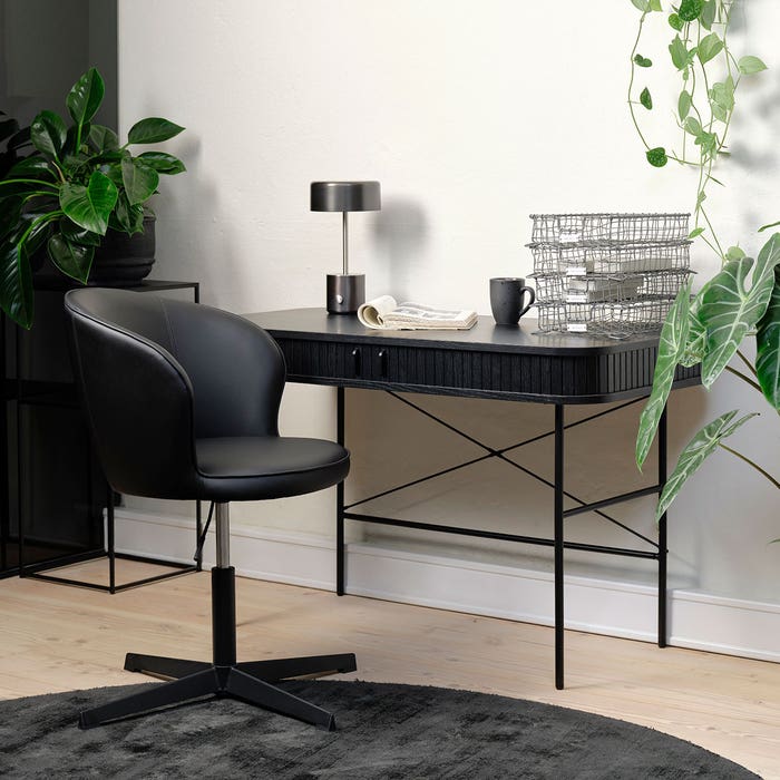 Lenn houten bureau zwart - 120 x 60 cm - buro - industrieel - 120 - met opbergruimte