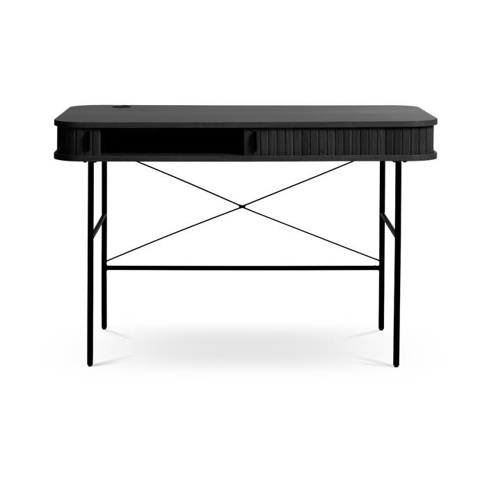 Lenn houten bureau zwart - 120 x 60 cm - buro - industrieel - 120 - met opbergruimte