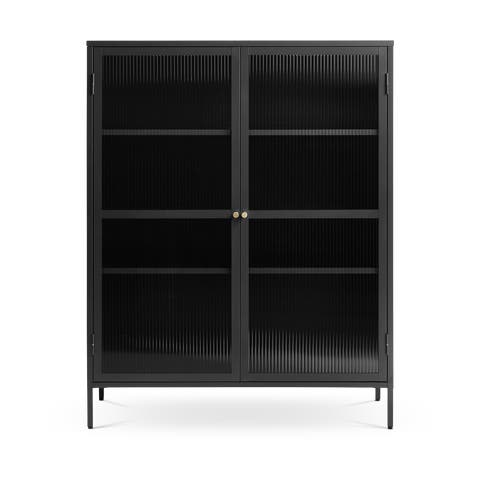 Katja metalen vitrinekast zwart - 111 x 140 cm