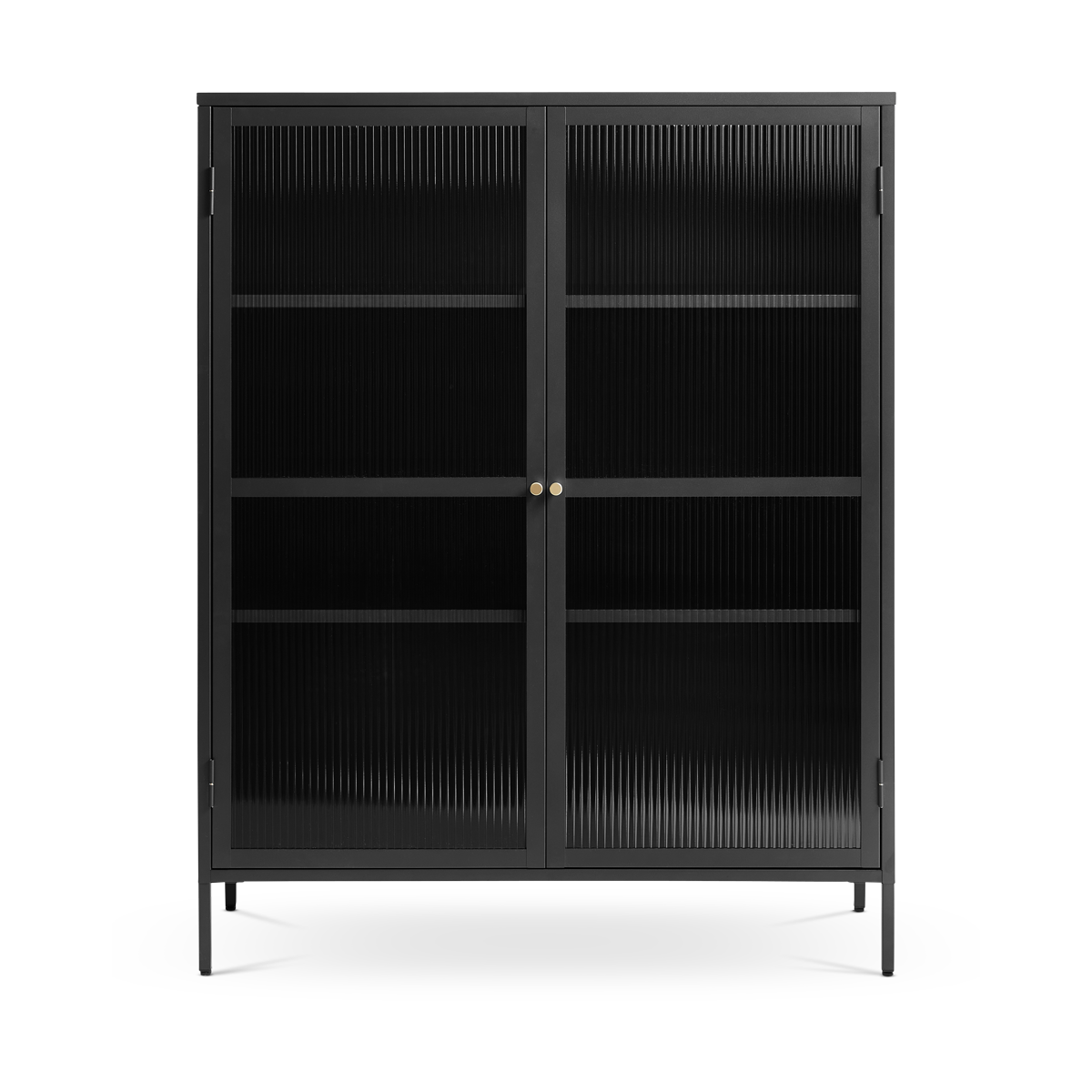 Katja metalen vitrinekast zwart - 111 x 140 cm