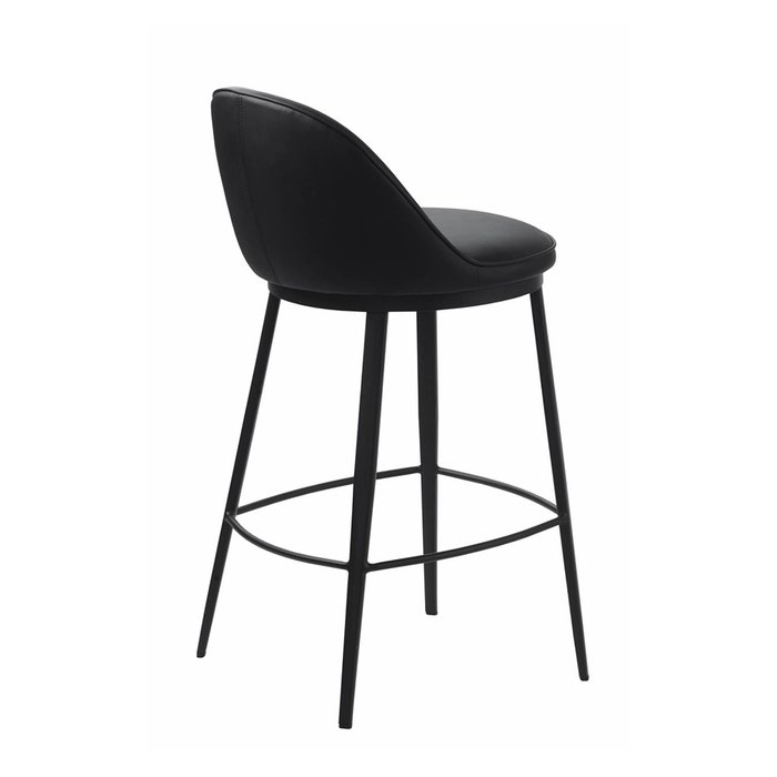 Lou barkruk kunstleer zwart - 68 cm - kookeiland - barstoel - metaal - pu