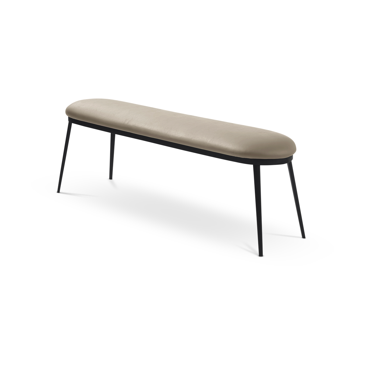 Lou bankje kunstleer taupe - 140 cm