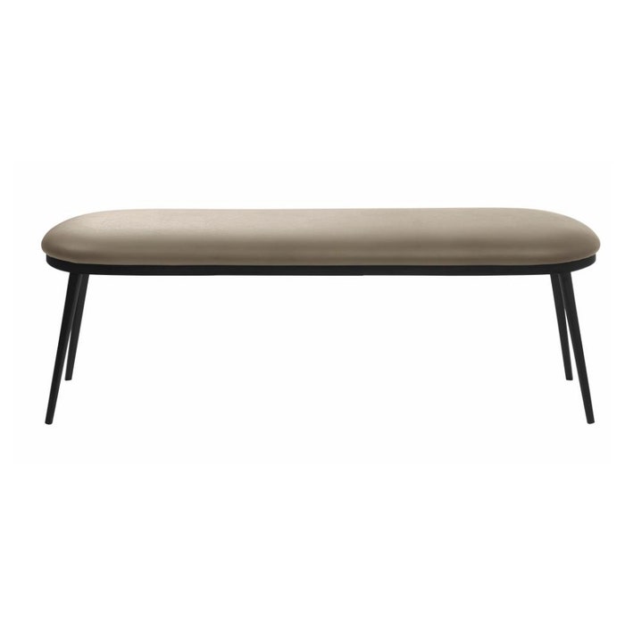 Lou bankje kunstleer taupe - 140 cm - halbankje - zitbankje - zonder rugleuning - 140 cm - grijs - beige