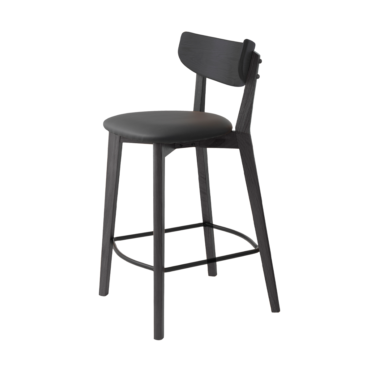 Jack houten barkruk zwart - 65 cm