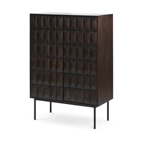 Vanja houten drankkast donkerbruin - 129 x 90 cm