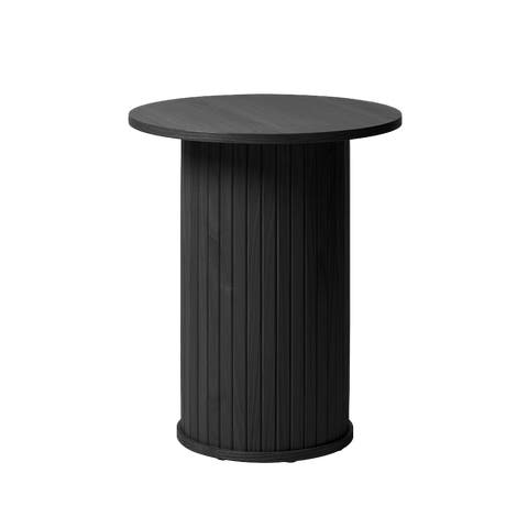 Lenn houten bijzettafel zwart eiken - Ø50 cm