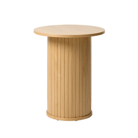 Lenn houten bijzettafel naturel - Ø50 cm