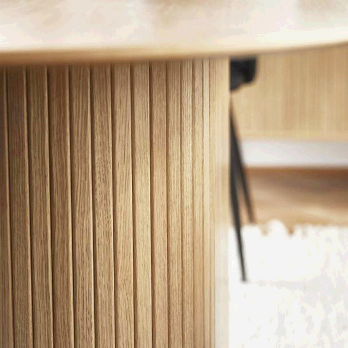 Lenn houten eettafel ovaal naturel eiken - 180 x 95 cm - tafel - eetkamertafel - organische - 6 persoons - scandinavisch - modern