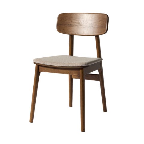 Lana houten eetkamerstoel gerookt eiken - met beige stoffen zitting