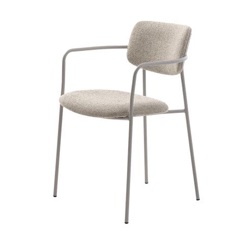 Chase metalen eetkamerstoel lichtgrijs gemêleerd